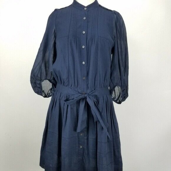 Diane von Furstenberg navy breeze‎ button down mini - Picture 1 of 3